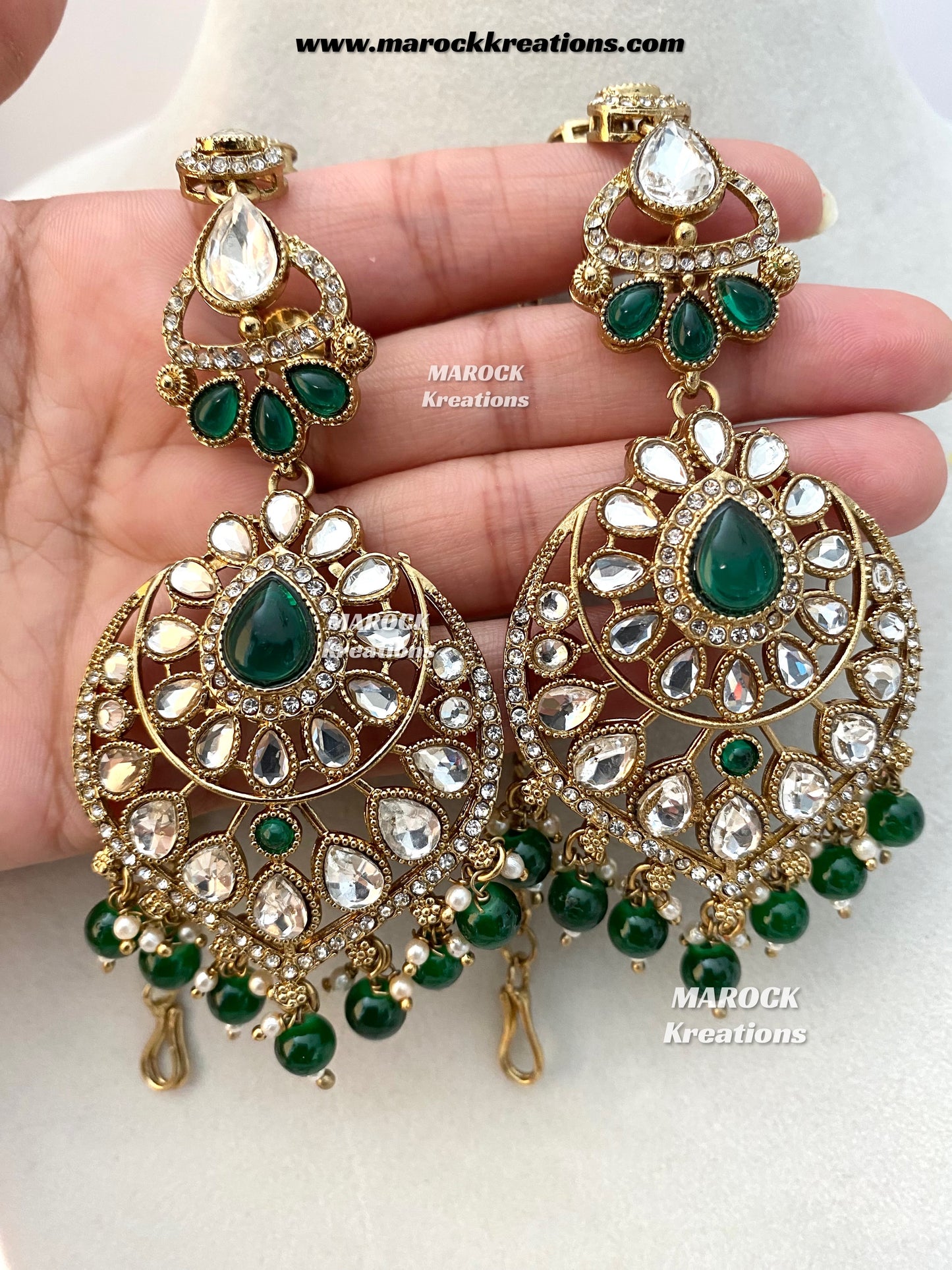 Shinal Uncut Polki Statement Necklace set/Bridal set