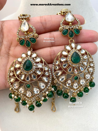 Shinal Uncut Polki Statement Necklace set/Bridal set