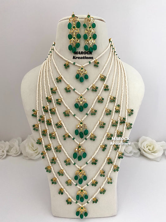 Satlada Polki Raani Haar/Long Necklace set