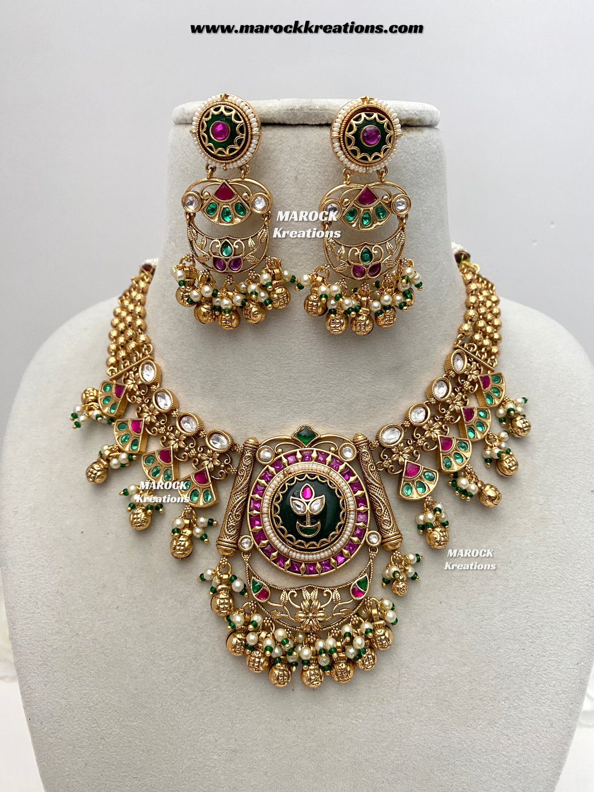 Premium Quality exclusive Gold Plated heritage necklace set