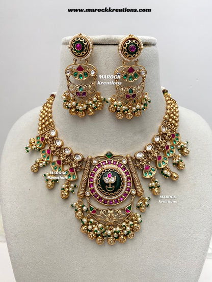 Premium Quality exclusive Gold Plated heritage necklace set