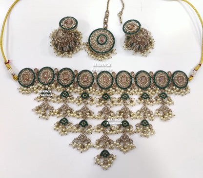 Gia Polki statement Waterfall Choker set