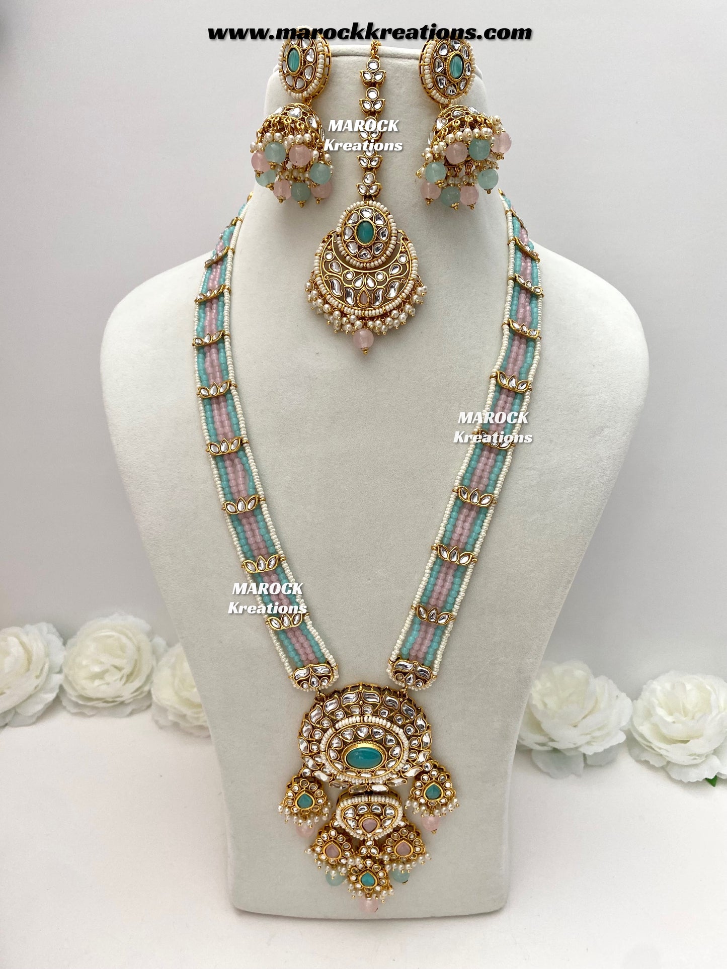 Neela Premium Quality Kundan Statement Rani haar set