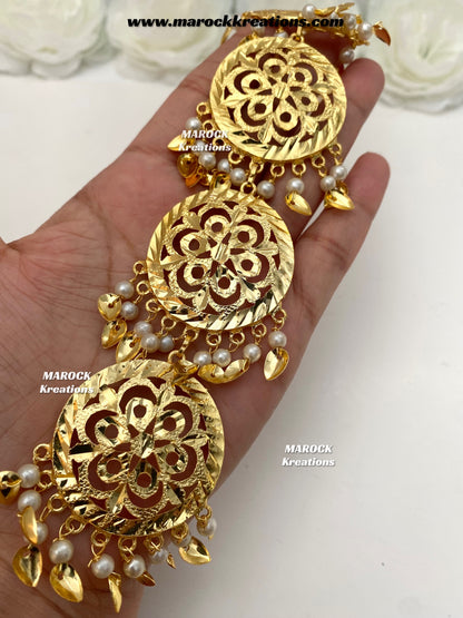 Gold plated Peepal patti Jadau Braid Jewelry/Choti