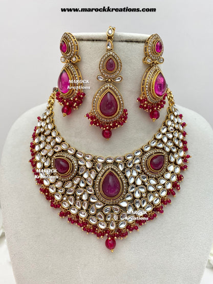 Veena Premium Quality Kundan Statement Necklace set