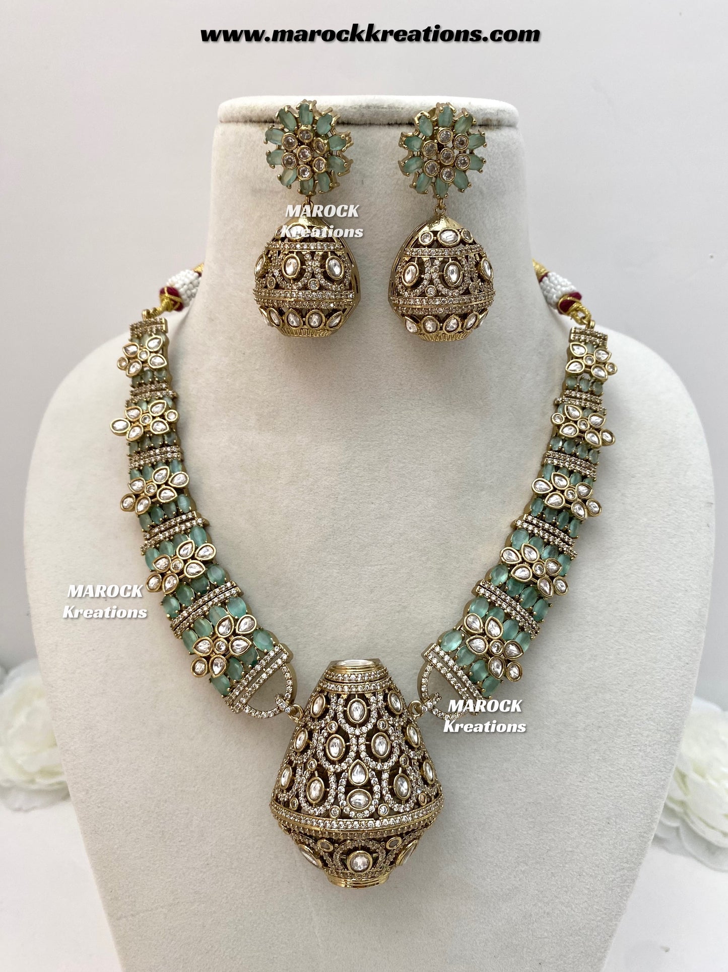 Nargis Moissanite Kundan exclusive Necklace set