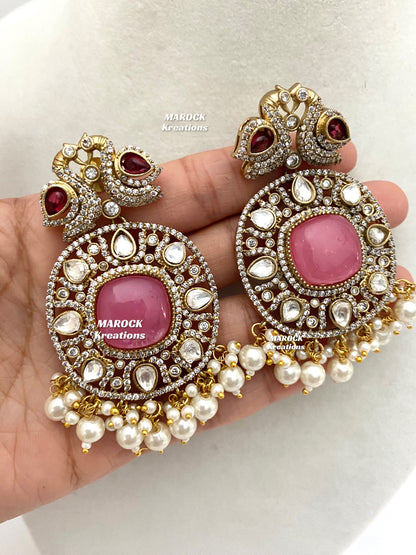 Ravina Tandon Bollywood style Sabyasachi inspired Premium Quality Moissanite Kundan Necklace set