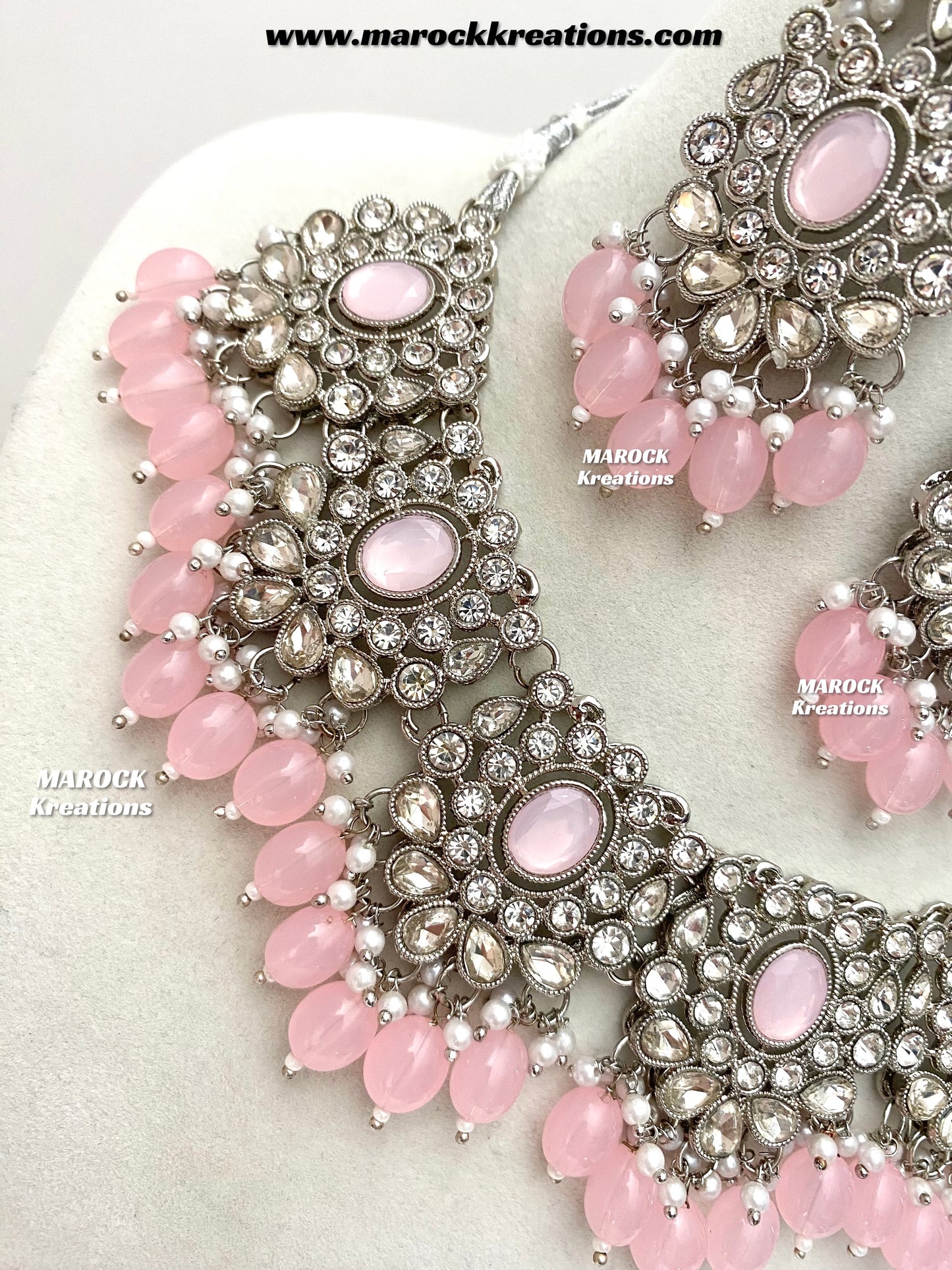 Naina Silver Stone Necklace set