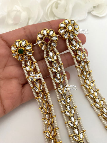 Premium Quality Kundan Hand pieces/Hath Panja/Bridal hand accessories/Ring attached with bracelet