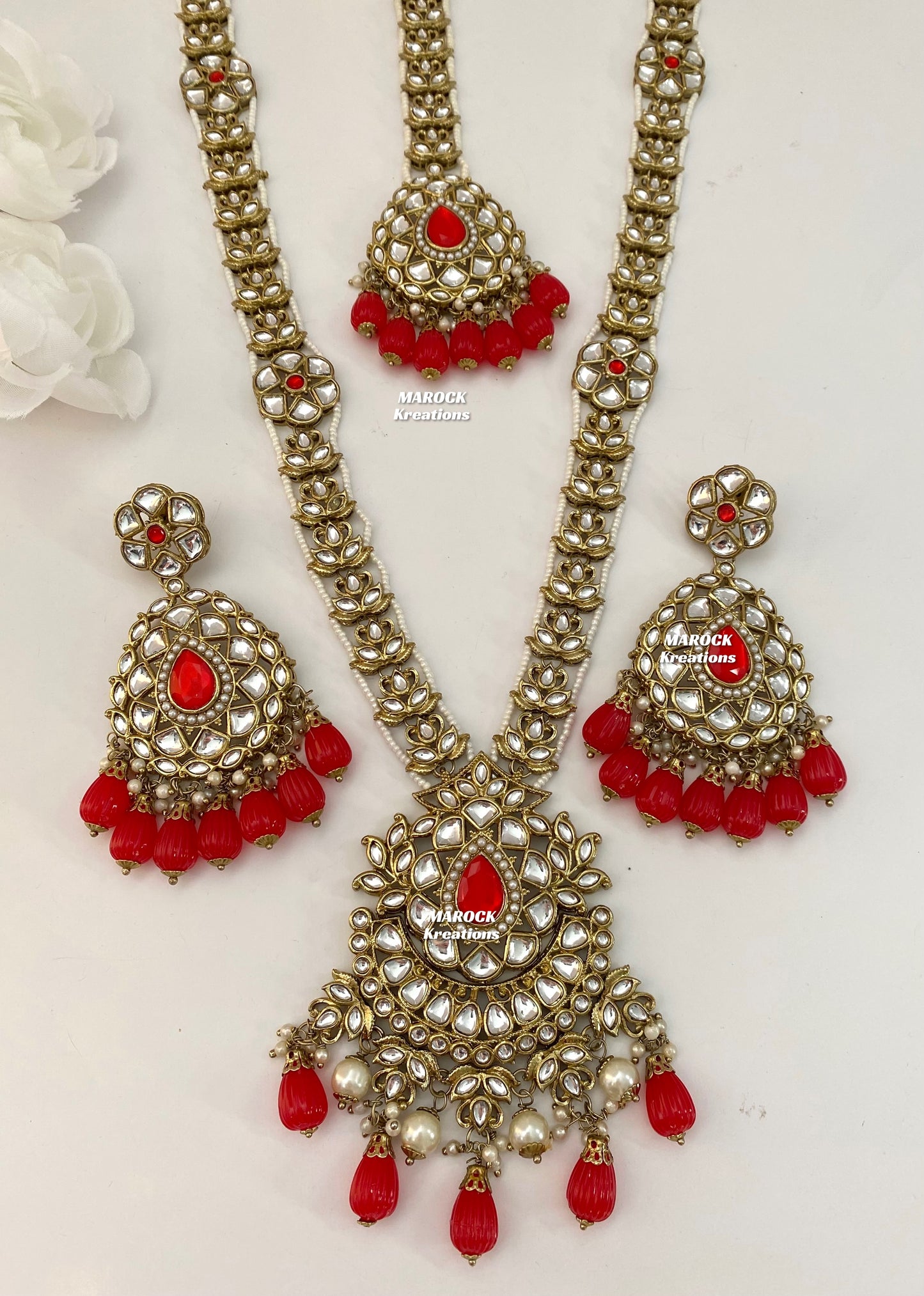 Kundan Red Rani Haar/Long necklace