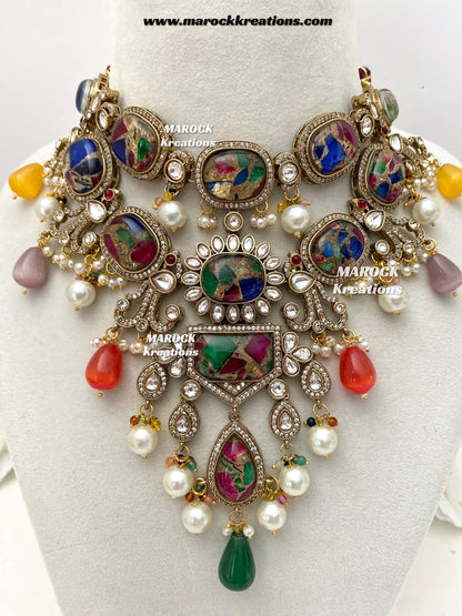 Jane Sabyasachi inspired Premium Quality  Kundan statement necklace set