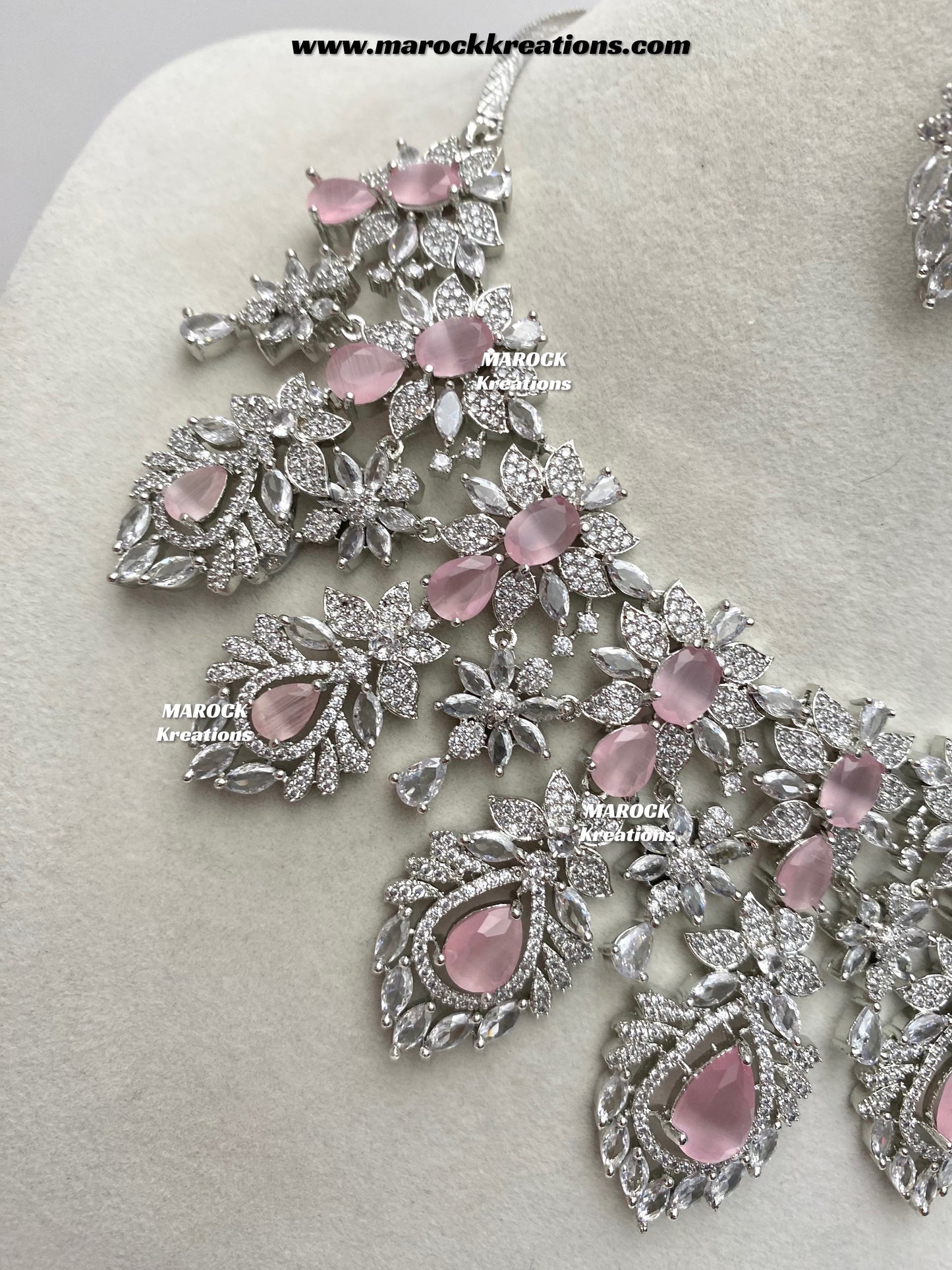 Austin Silver American Diamond Necklace set