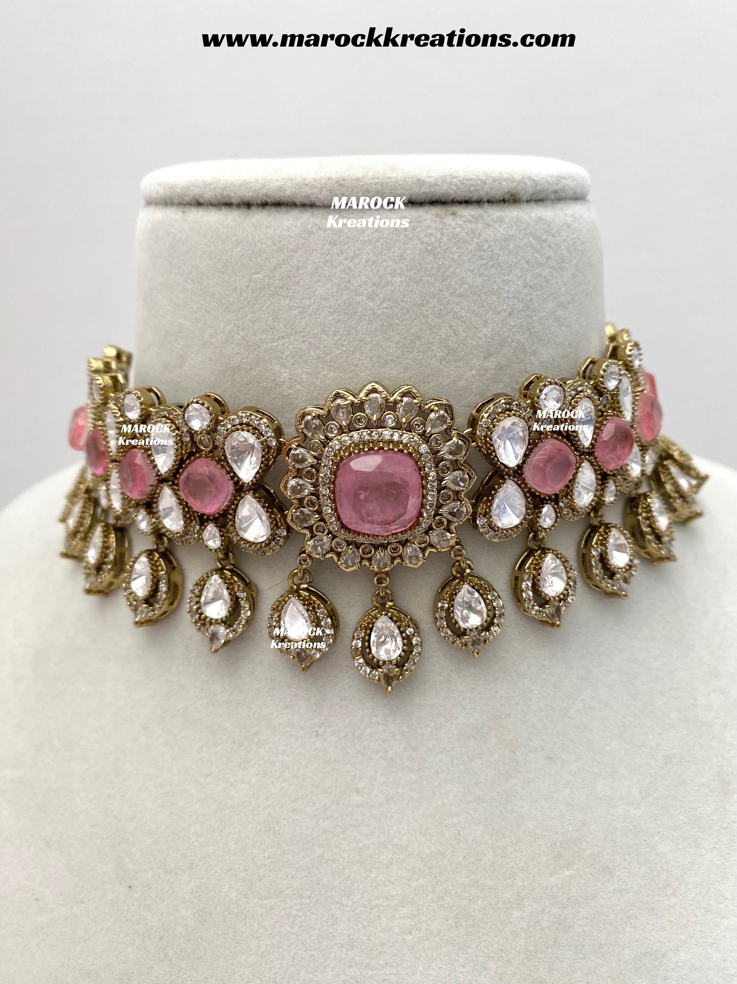 Vinny Premium Quality Moissanite Kundan Statement choker set