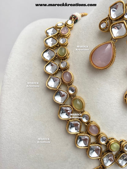Romana Premium Quality Kundan Statement Necklace set