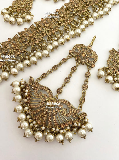 Antique Gold Pakistani Choker set