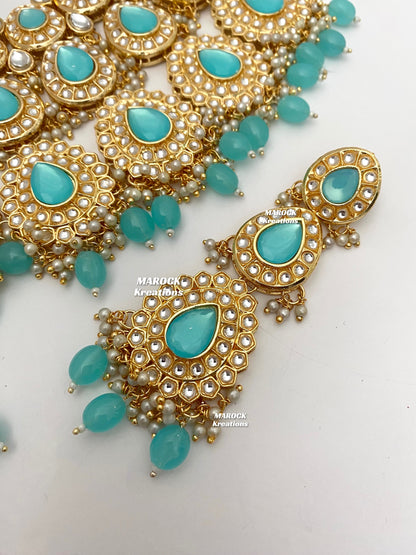 Premium Quality Thappa Kundan Necklace set/Bridal set