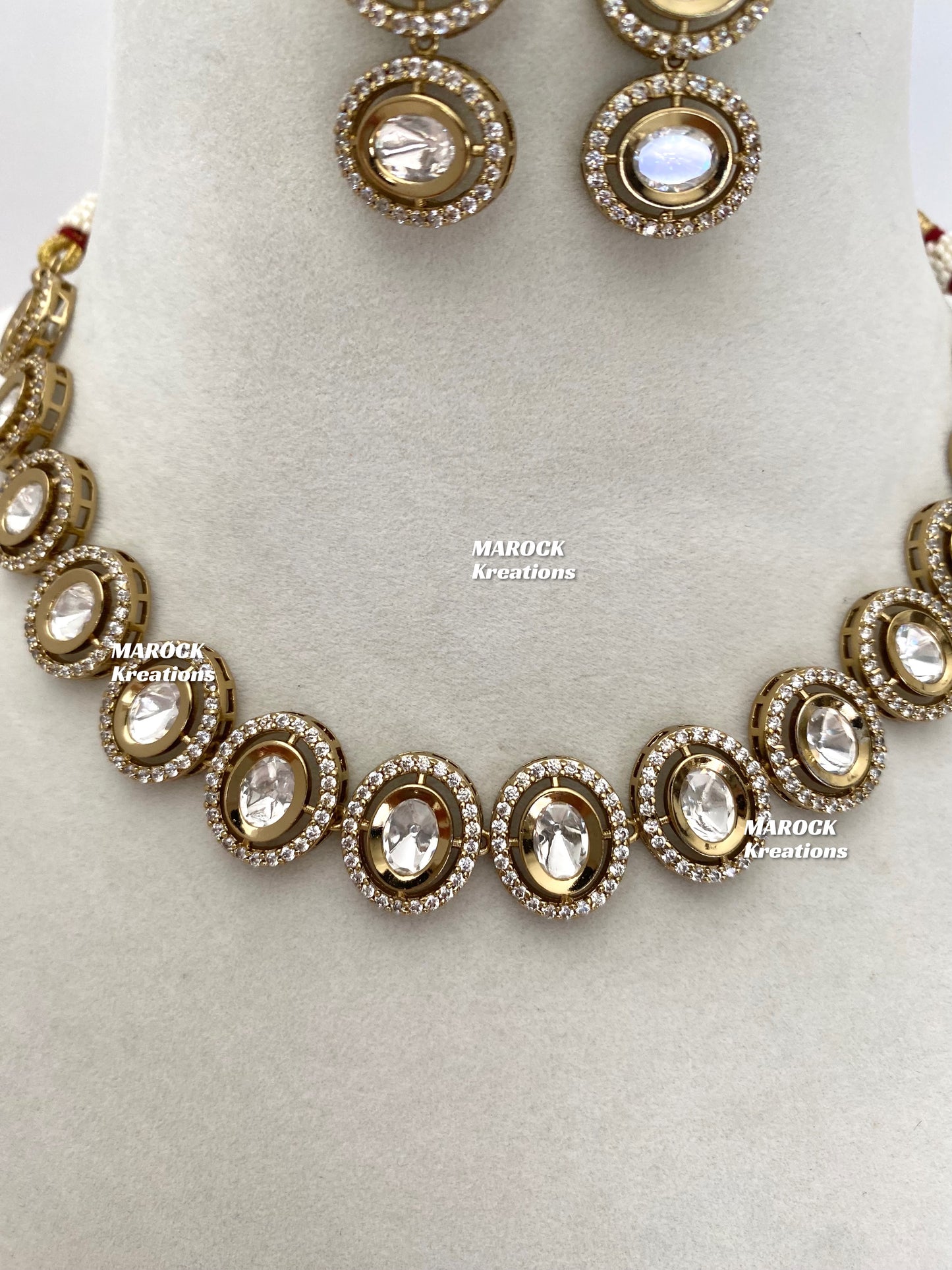 Nazma Premium Quality Moissanite Kundan Necklace set