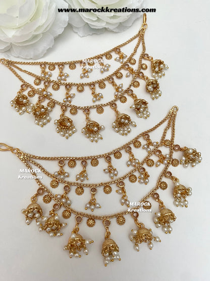 Paaki Gold Plated Saharey/Ear chains