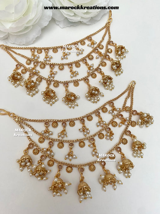 Paaki Gold Plated Saharey/Ear chains