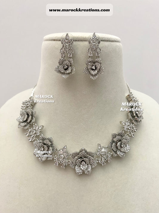 Megan American Diamond statement Necklace set