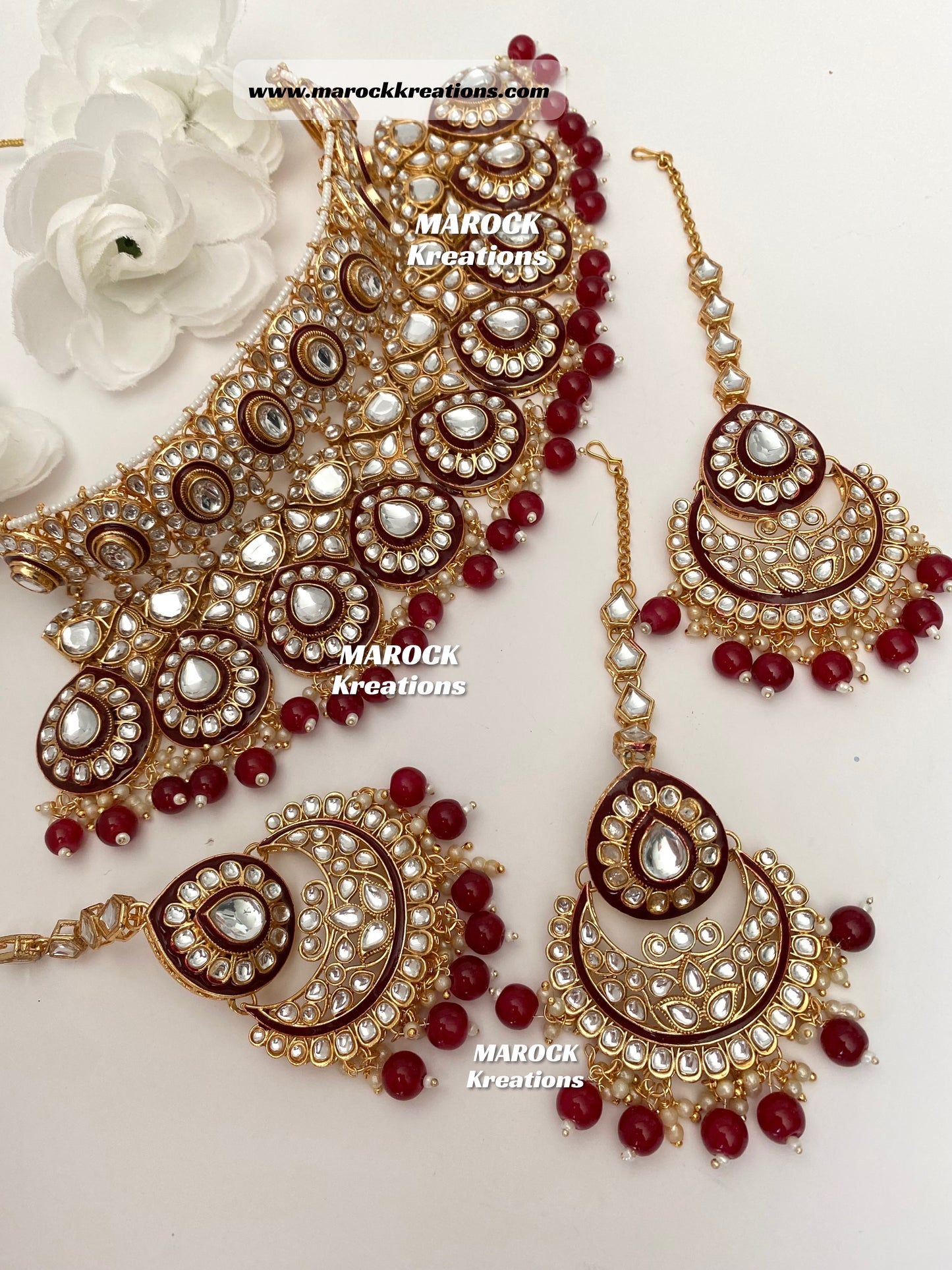 Trendy Uncut Kundan Statement Necklace set/Bridal set