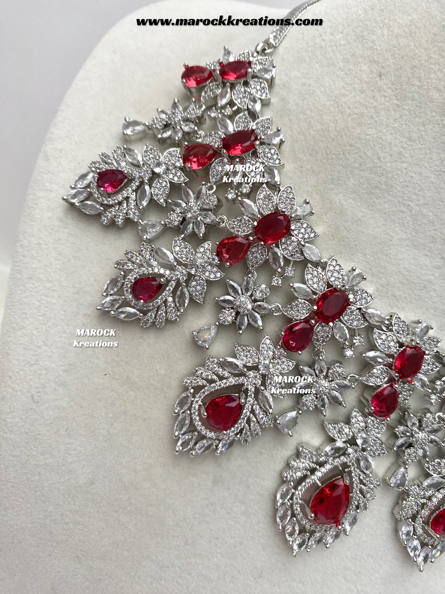 Austin Silver American Diamond Necklace set