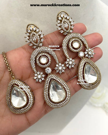 Marie Premium Quality Moissanite Kundan Necklace set