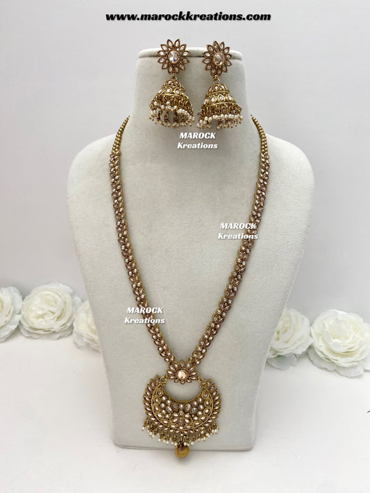 Shefali Premium Quality Polki Statement Rani haar set