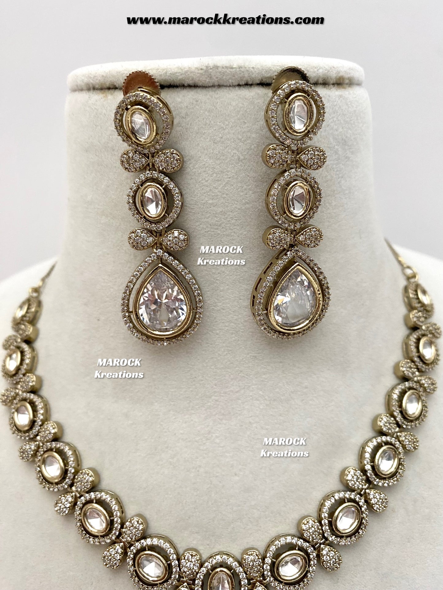 Ramsha Premium Quality Moissanite Kundan Necklace set