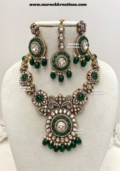Luna Sabyasachi inspired Victorian Kundan Statement necklace set