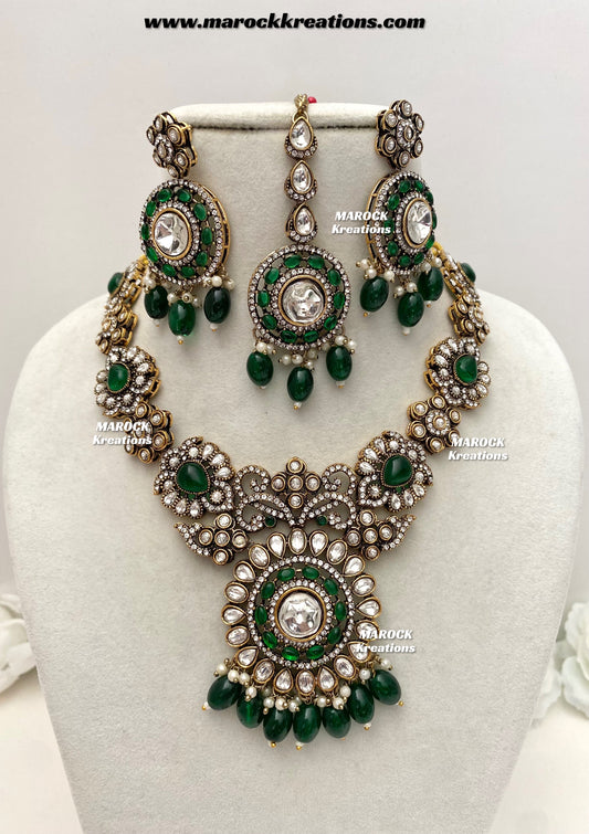 Luna Sabyasachi inspired Victorian Kundan Statement necklace set