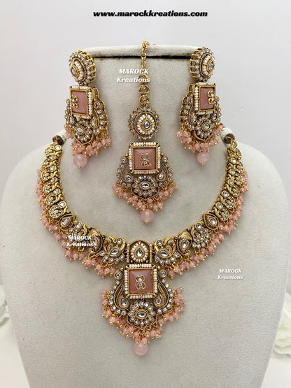 Nidhi Premium Quality Kundan Statement necklace set