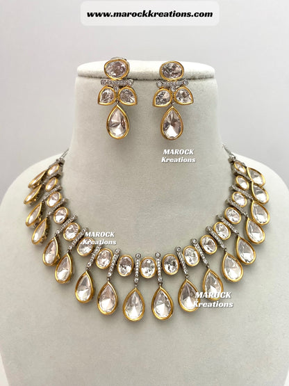 Sneha Tyani Inspired Premium Quality gold plated Kundan exclusive Necklace set