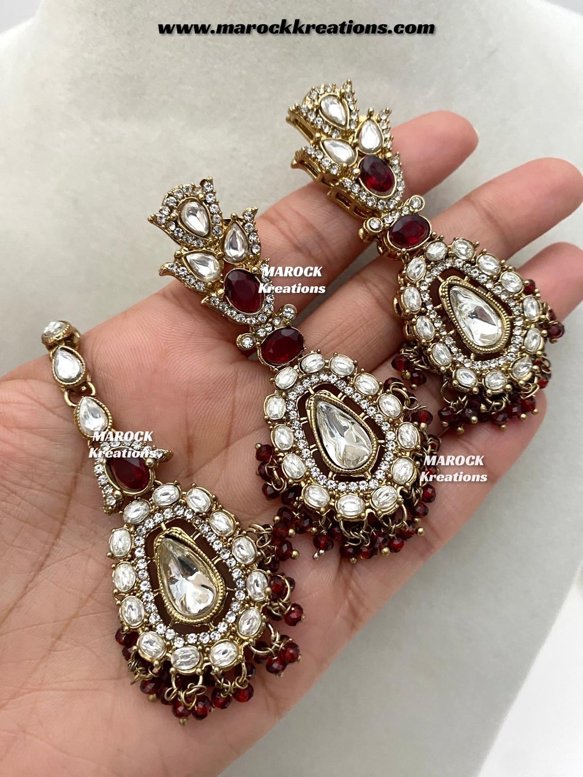 Sareena Kundan choker cum statement Necklace set
