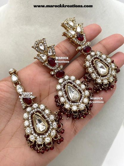 Sareena Kundan choker cum statement Necklace set