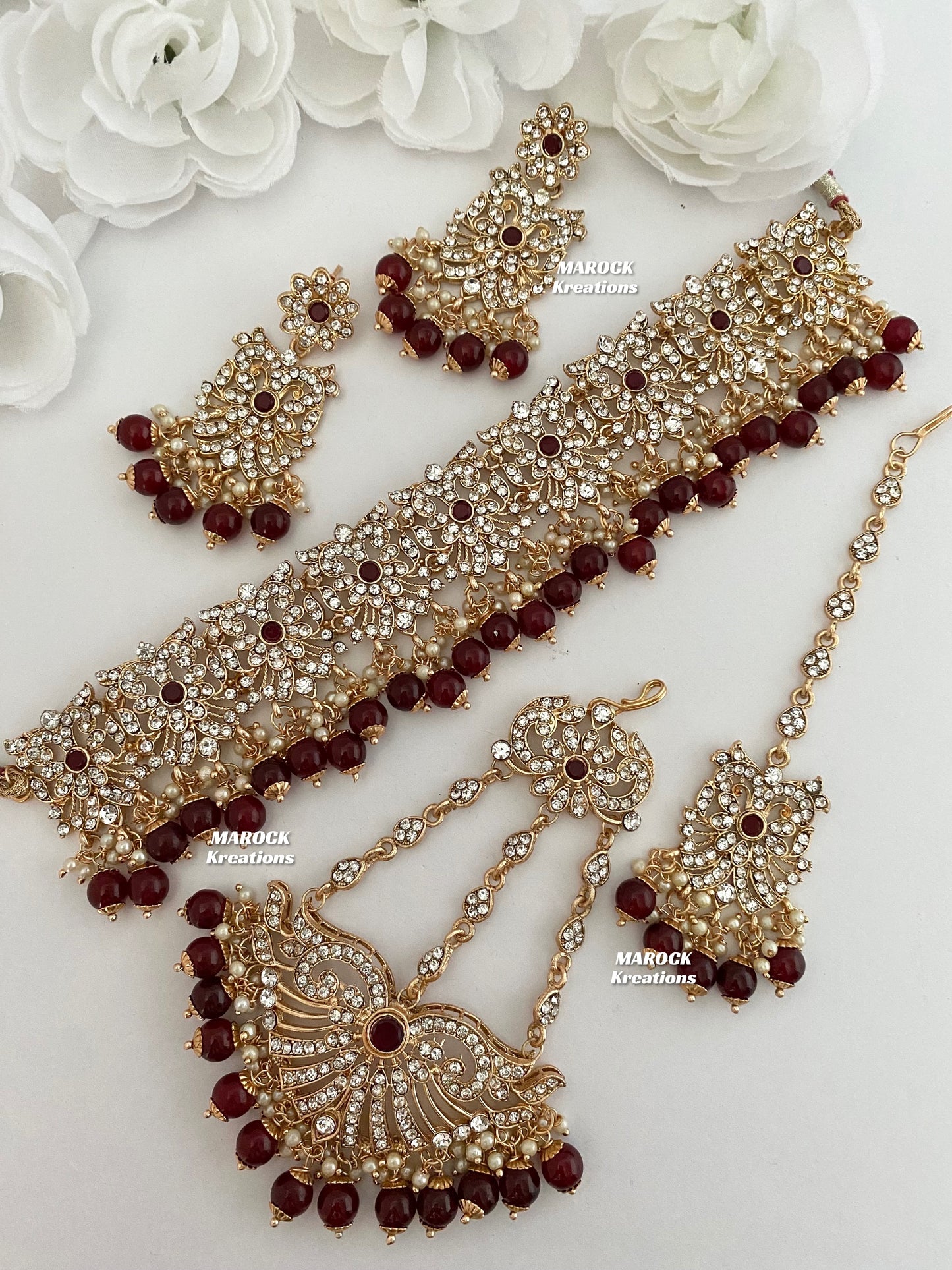 Rose Gold Pakistani Choker set