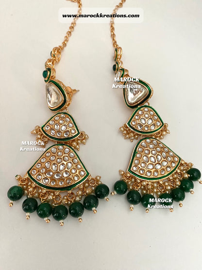 Trendy Uncut Kundan Statement Bridal set