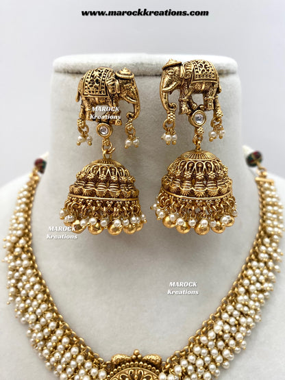 Sahana Premium Quality Gold Plated Rajwadi necklace set