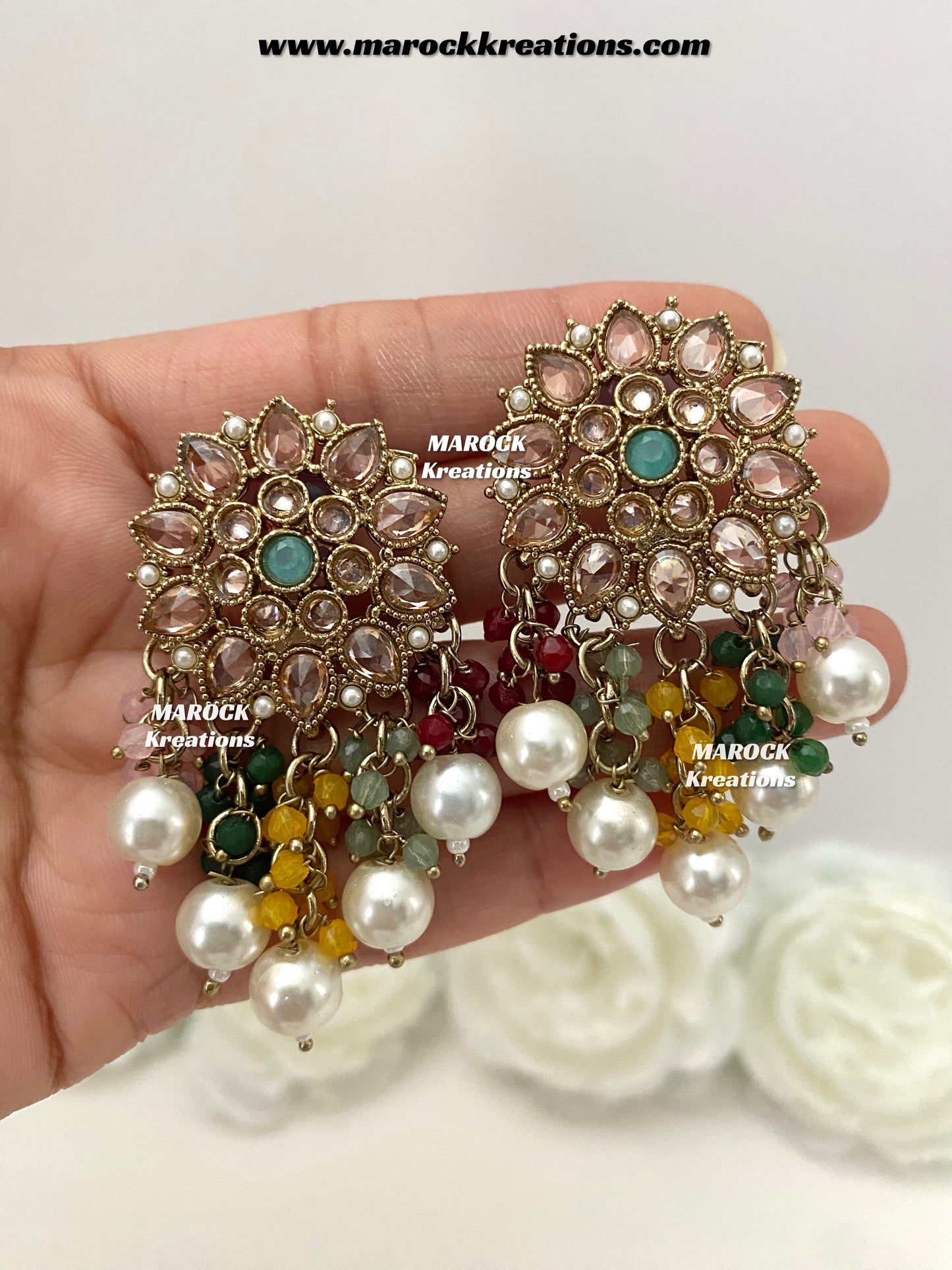 Rameesa Antique Polki Studs/Earrings
