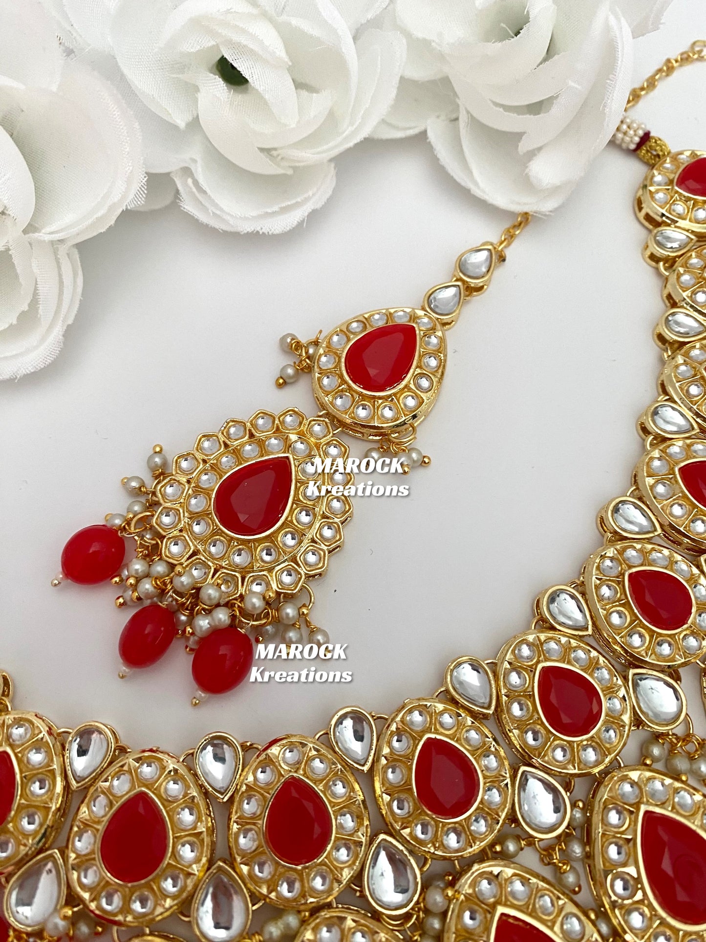 Premium Quality Thappa Kundan Necklace set/Bridal set