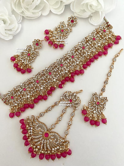 Rose Gold Pakistani Choker set