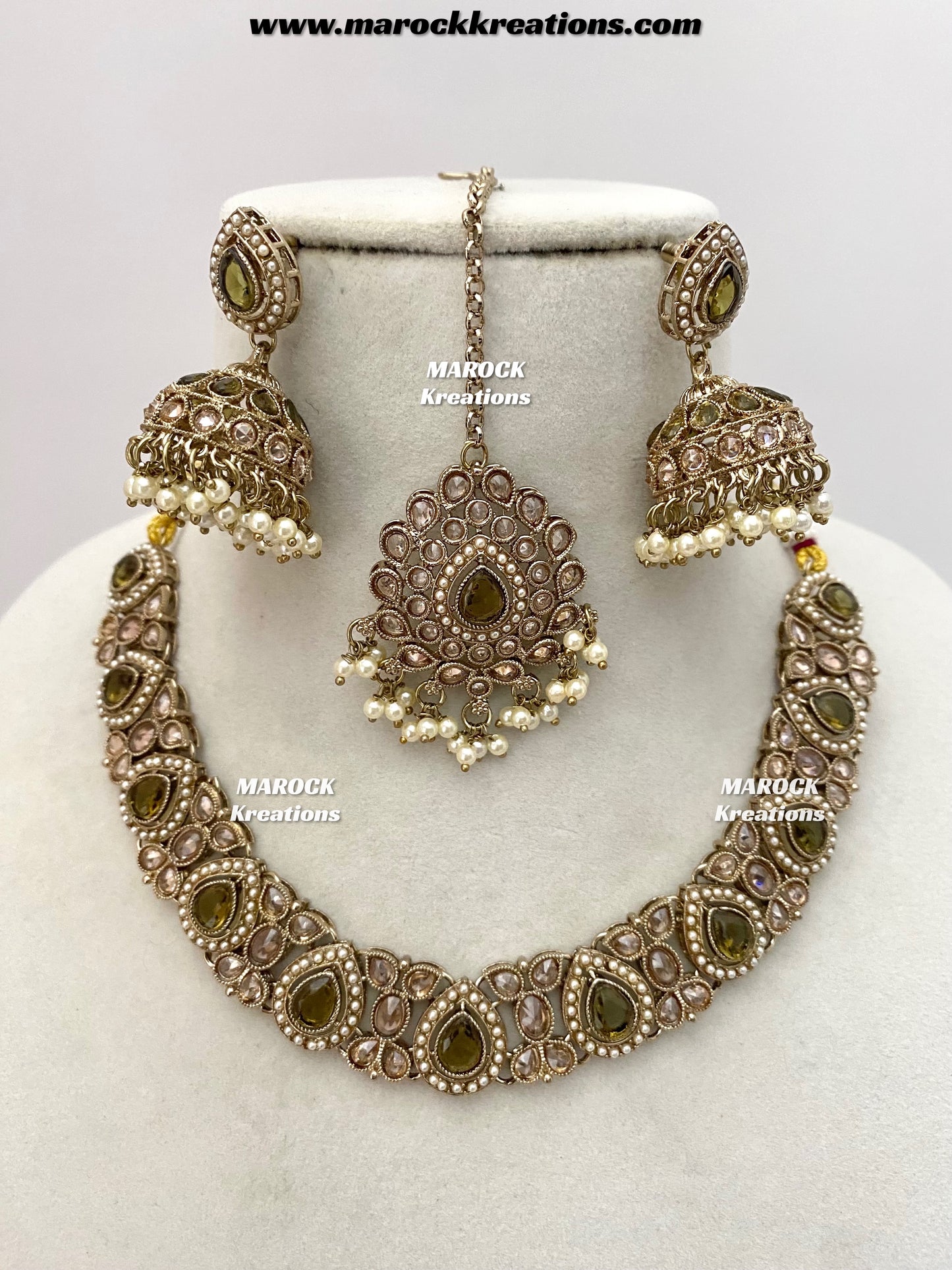 Hemani Antique gold Polki Necklace set
