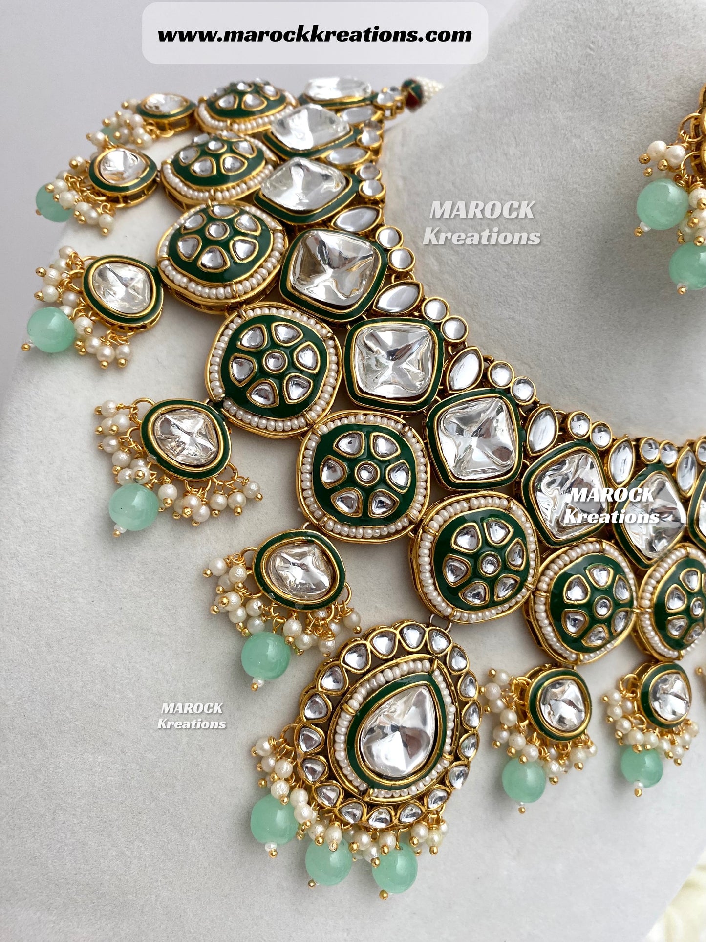 Hazel Kundan Meenakari Statement Necklace set/Bridal set