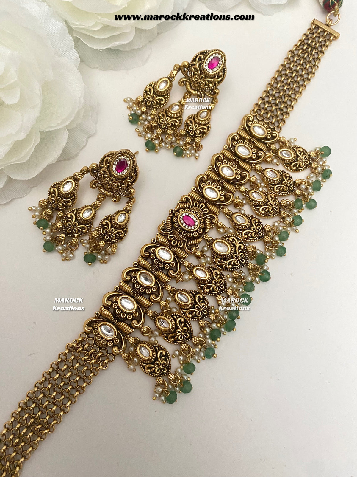 Robin Premium Quality Gold Plated Rajwadi choker set