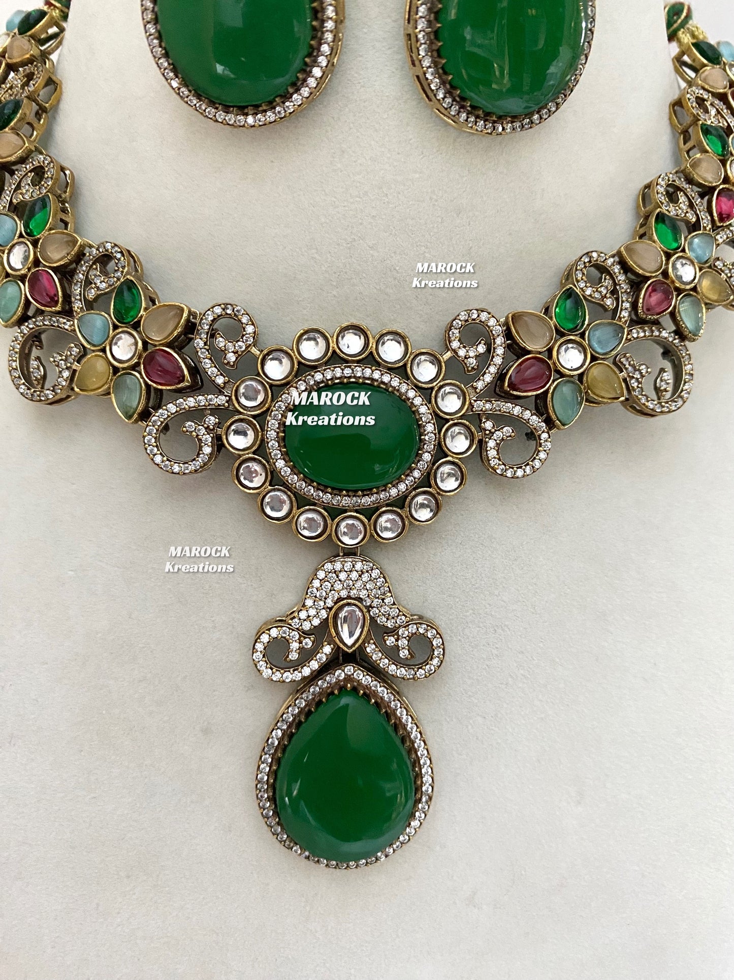 Freya Sabyasachi inspired Premium Quality Moissanite Kundan Necklace set
