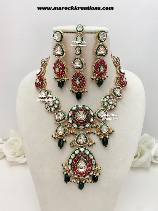 Garima Premium Quality uncut Kundan Statement Necklace set