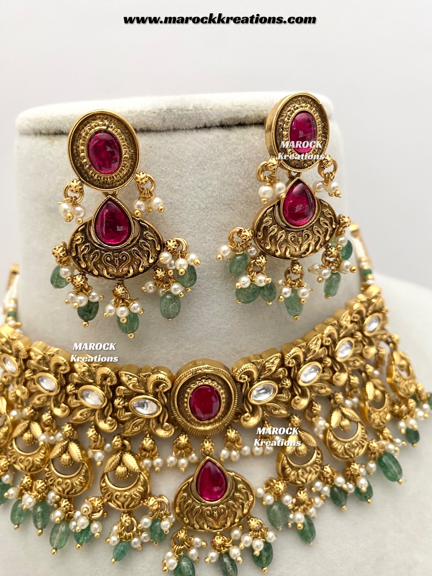 Sugandha Premium Quality Gold Plated Rajwadi choker set