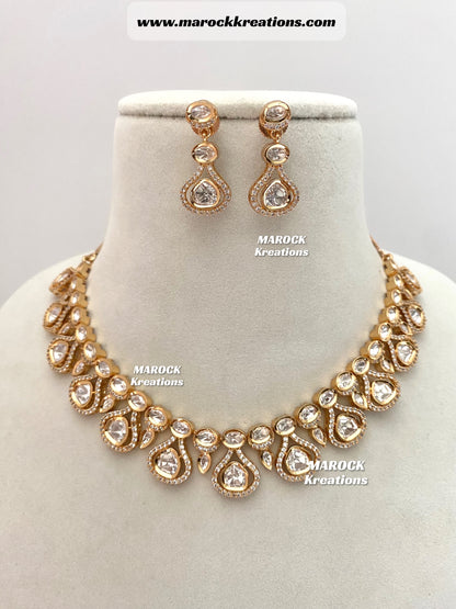 Sana Tyani Inspired Premium Quality gold plated Kundan exclusive Necklace set