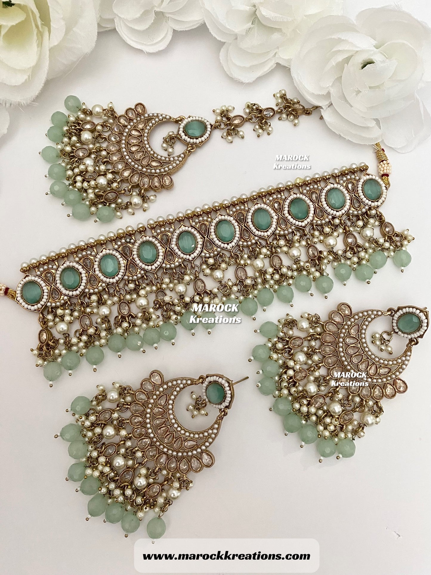 Sabyasachi inspired Antique Gold Polki statement choker sets