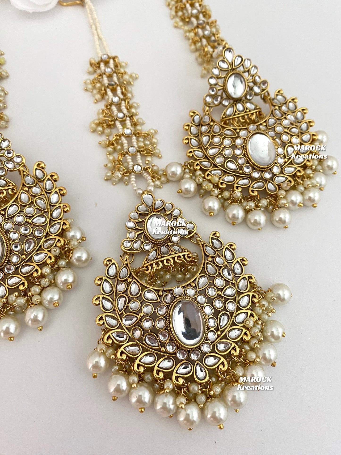 Premium Quality Kundan Earrings and tikka set